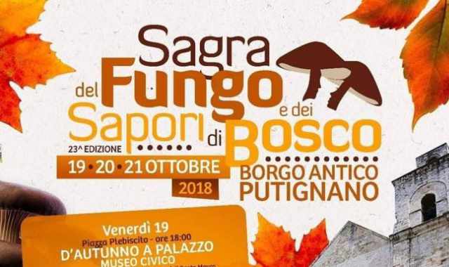 Putignano, spettacoli e degustazioni con la ''Sagra del fungo e dei sapori di bosco''